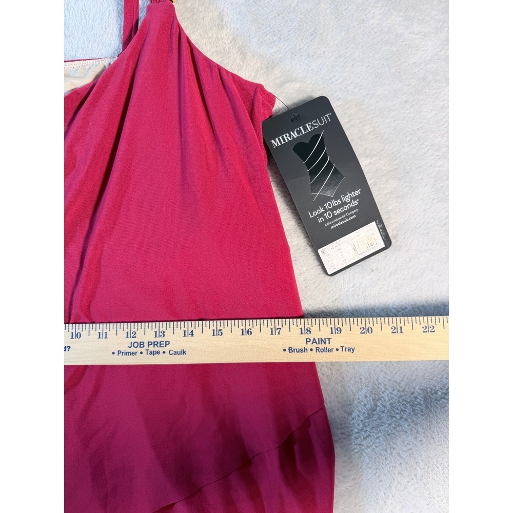 Miraclesuit Tankini Top Dazzle Red & Black High Waist Bottom Set Women's Size 14 - Picture 8 of 14